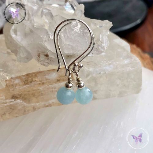 Classical Aquamarine Silver Earrings